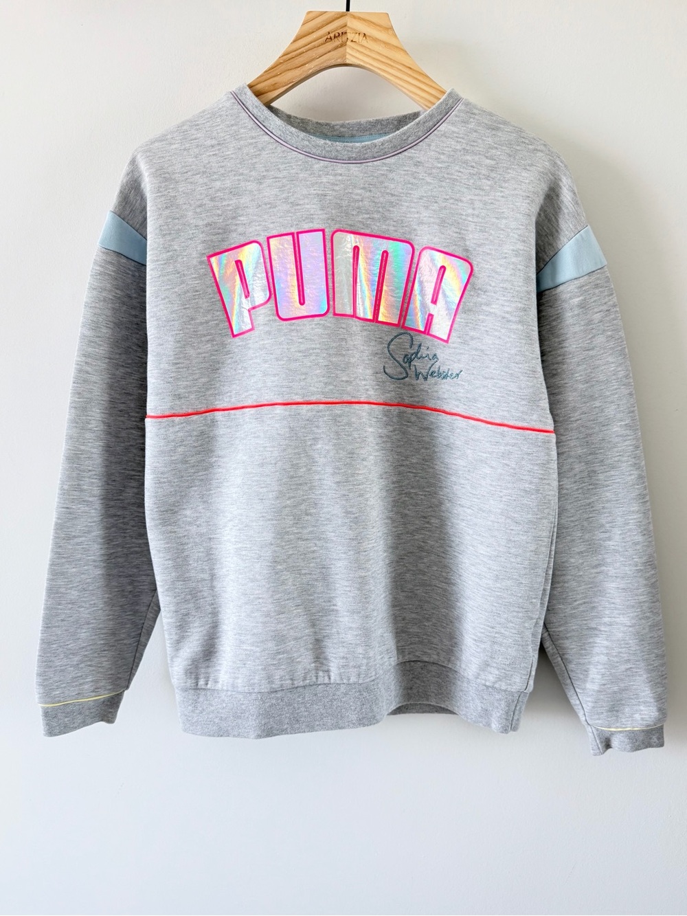 Puma x Sophia Webster Gray Unicorn Graphic Crewneck Sweatshirt S - Picture 2 of 10